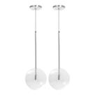 Kit 2 Pendente Lux Escovado Globo Vidro Cristal 20Cm + Led