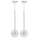 Kit 2 Pendente Lux Globo Cristal Vidro Escovado + Led