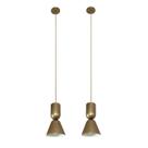 Kit 2 Pendente Moderno Dueto 16cm 1 Lamp E27 Marrom Quartzo Bivolt