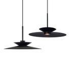 Kit 2 Pendente Moderno Luminária Tuto 40cm Preto Texturizado 1 LED Mr-16 Bivolt