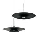 Kit 2 Pendente Moderno Luminária Tutu 40cm Preto 1 LED Mr-16 Bivolt