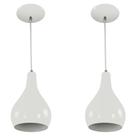 Kit 2 Pendente Nepal Drop Premium Gourmet Aluminio Branco Kit 2 Pendente Nepal Drop Premium Gourmet Aluminio Branco