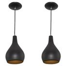 Kit 2 Pendente Nepal Premium Gourmet Aluminio Preto/Cobre Kit 2 Pendente Nepal Premium Gourmet Aluminio Preto/Cobre