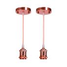 Kit 2 Pendente Soquete Retrô Industrial E27 Rose Gold