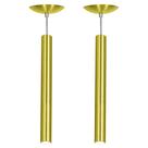 Kit 2 Pendente Tubo Cilindro Alumínio Dourado 50Cm + Led 3k Kit 2 Pendente Tubo Cilindro Alumínio Dourado 50Cm + Led 3k