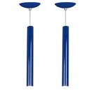 Kit 2 Pendente Tubo Cilindro Azul 40Cm + Led 3k Kit 2 Pendente Tubo Cilindro Azul 40Cm + Led 3k