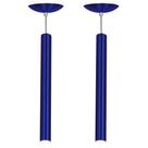 Kit 2 Pendente Tubo Cilindro Azul Metalico 50Cm + Led 3k Kit 2 Pendente Tubo Cilindro Azul Metalico 50Cm + Led 3k