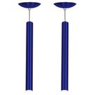 Kit 2 Pendente Tubo Cilindro Azul Metalico 50Cm + Led 6k Kit 2 Pendente Tubo Cilindro Azul Metalico 50Cm + Led 6k
