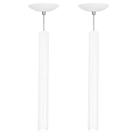 Kit 2 Pendente Tubo Cilindro Branco 50Cm + Led 3k Kit 2 Pendente Tubo Cilindro Branco 50Cm + Led 3k
