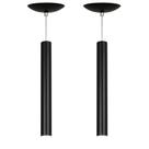 Kit 2 Pendente Tubo Cilindro Preto 40Cm + Led 3k Kit 2 Pendente Tubo Cilindro Preto 40Cm + Led 3k