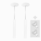 Kit 2 Pendente Tubo Palito 30cm - Branco + Lampada Led 4w