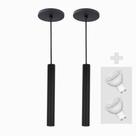 Kit 2 Pendente Tubo Palito 30cm - Preto + Lampada Led 4w Kit 2 Pendente Tubo Palito 30cm - Preto + Lampada Led 4w