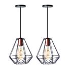 Kit 2 Pendentes Aramado Cristal 24 Cm Aluminio Decorações