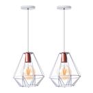 Kit 2 Pendentes Aramado Cristal 24 Cm Branco Decorações