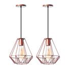 Kit 2 Pendentes Aramado Cristal 24 Cm Cobre Decorações