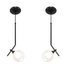 Kit 2 Pendentes Aro Angular Jabuticaba Preto Harmony