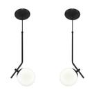 Kit 2 Pendentes Aro Angular Jabuticaba Preto Orby
