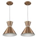 Kit 2 Pendentes Berlin 21cm Mesa Balcão Gourmet New Cobre