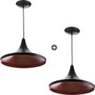 Kit 2 Pendentes Chapeu Aluminio Tom Dixon Preto
