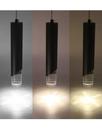 Kit 2 Pendentes Cilindro Tubo Preto LED 8015 Ajuste 3 Tons de Luz 3 Watts Bivolt