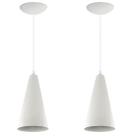 Kit 2 Pendentes Cone Lowcost Aluminio Decoracao Branco