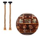 Kit 2 Pendentes Corda 1,10M Sisal Lustre Luminária Vintage Retro Rústico Com Soquete Bocal E27 Canopla De Metal