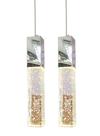 Kit 2 Pendentes De Cristal Com Bolinhas Led Para Cabeceira De Cama Ou Lavabo