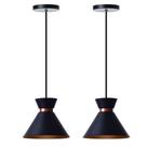 Kit 2 Pendentes Dubai Preto Com Cobre Alumínio Decorações