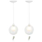 kit 2 Pendentes Harmony Bolinha Branco + Lampada G9 6000k