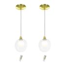 kit 2 Pendentes Harmony Bolinha Dourado + Lampada G9 6000k