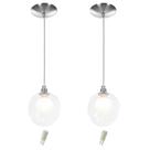kit 2 Pendentes Harmony Bolinha Escovado + Lampada G9 3000k