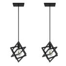 Kit 2 Pendentes Luminárias de Teto Cubo Industrial Preto Kit 2 Pendentes Luminárias de Teto Cubo Industrial Preto