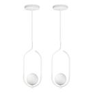 Kit 2 Pendentes Lustres On Clip Branco Globo De Vidro Branco