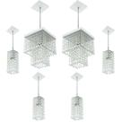 Kit 2 Pendentes Marrycrilic + 4 Pendentes Clearcrilic Branco