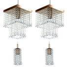 Kit 2 Pendentes Marrycrillic + 2 Pendentes Clearcrilic Cobre