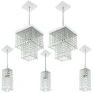 Kit 2 Pendentes Marrycrillic + 3 Pendentes Clearcrilic Branc