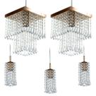 Kit 2 Pendentes Marrycrillic + 3 Pendentes Clearcrilic Cobre