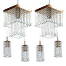 Kit 2 Pendentes Marrycrillic + 4 Pendentes Clearcrilic Cobre