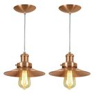 Kit 2 Pendentes Nordic Industrial 22 Cm New Cobre