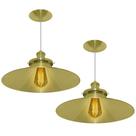 Kit 2 Pendentes Nordic Industrial 38 Cm Dourado