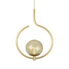 Kit 2 Pendentes On Loop DOURADO com globo de vidro AMBAR