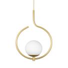 Kit 2 Pendentes On Loop DOURADO com globo de vidro BRANCO