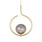 Kit 2 Pendentes On Loop DOURADO com globo de vidro FUME