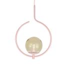 Kit 2 Pendentes On Loop ROSÉ com globo de vidro ÂMBAR