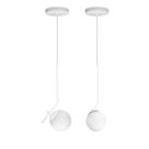 Kit 2 Pendentes ON LY - BRANCO com globo de vidro Branco Kit 2 Pendentes ON LY - BRANCO com globo de vidro Branco