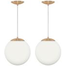 Kit 2 Pendentes Orby Bola Globo Grande 23 cm New Cobre