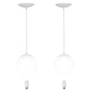 kit 2 Pendentes Orby Bolinha Branco + Lampada 6000k
