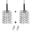 Kit 2 Pendentes Quadrado Clearcast Cristal Leg. + Lamp 3000 Kit 2 Pendentes Quadrado Clearcast Cristal Leg. + Lamp 3000