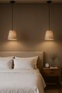 Kit 2 Pendentes Rubi Bege 20,5x20,3cm com Fio Regulável 1,5m