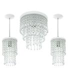 Kit 2 Pendentes Spark + Lustre Plafon Manucrillic Branco